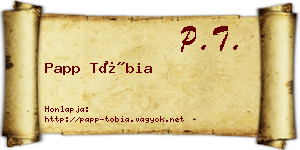 Papp Tóbia névjegykártya